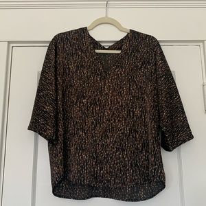 Banana Republic V-neck Dolman Sleeve Animal Print Blouse